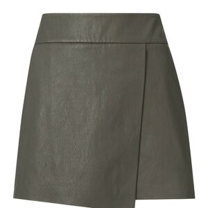 INTERMIX Green Mini Wrap Skirt
